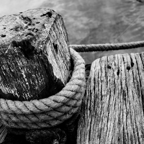 Wood and Rope by Henry Suwardi - Black & White Objects & Still Life