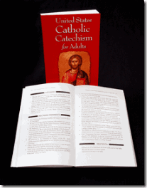 COVER, INSIDE PAGES OF U.S. CATHOLIC CATECHISM FOR ADULTS