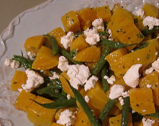 Golden Beet Salad with Green Beans & Goat Cheese