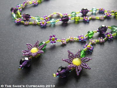 Purple Meadow Daisy Chain Lariat by The Sage's Cupboard