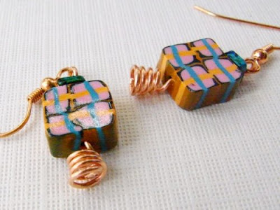 Plaid Polymer Clay Earrings by Averilpam