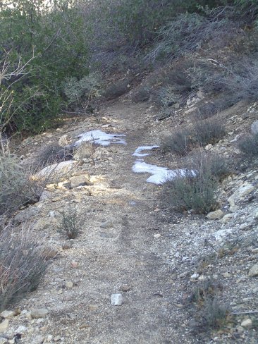 Just a little bit of snow remaining on the trail from the last snowfall.