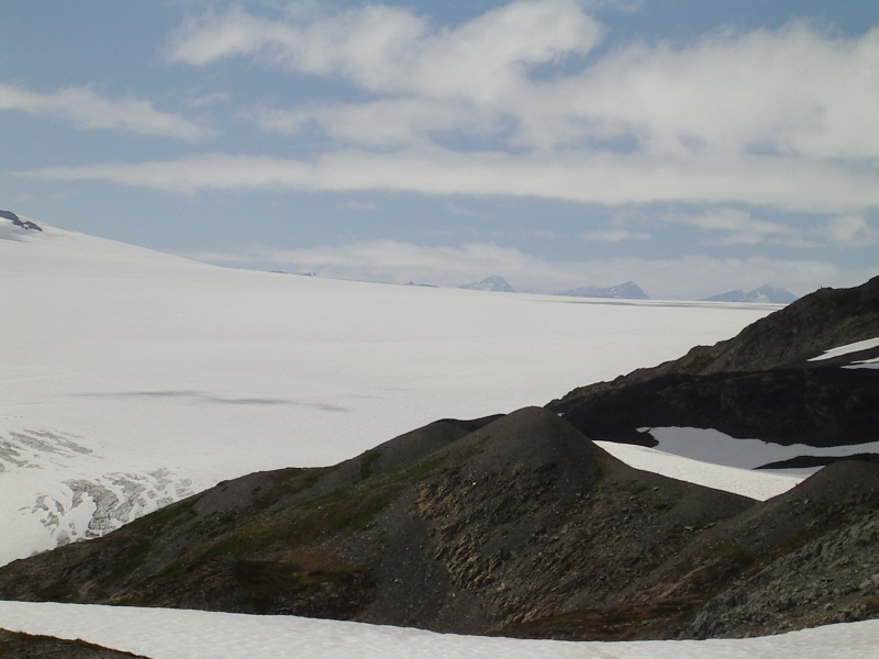 Some far mountain peaks.