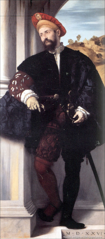 Moretto da Brescia, Gentilhomme en pied, 1526, Londres 
