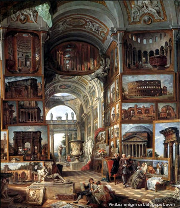 Giovanni Paolo Pannini,Galerie de la Rome antique, 1755