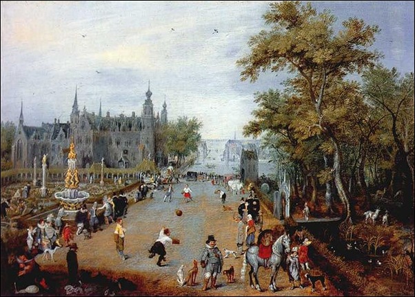 Adrian Van de Venne, Le jeu de paume 1614