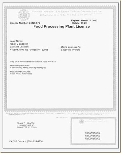 processing license
