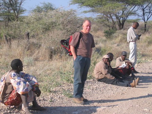 Waiting for the bus with the locals, north of Nairobi.