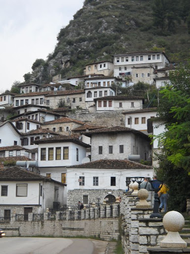 Traditional Albanian hill village at Berat, a couple of hours drive from Tirana.