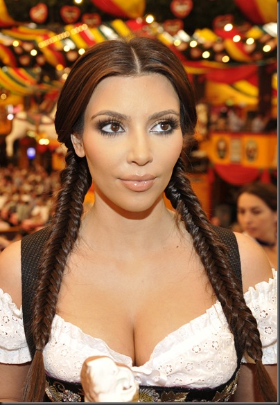 Kim Kardashian in Munich at Oktoberfest hottest cleavage