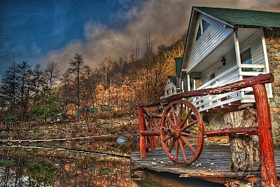 HDR image - Late-autumn hut in the middle of the nature