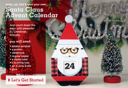 Santa Claus Papercraft Advent Calendar