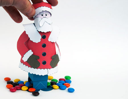 Santa Claus Candy Dispenser Papercraft