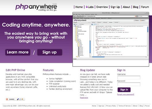 PHPanywhere - PHP code editor