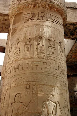 Columns inside the Karnak Temple compound at Luxor, Egypt. See it as part of a cultural experience on a safe and secure river cruise.