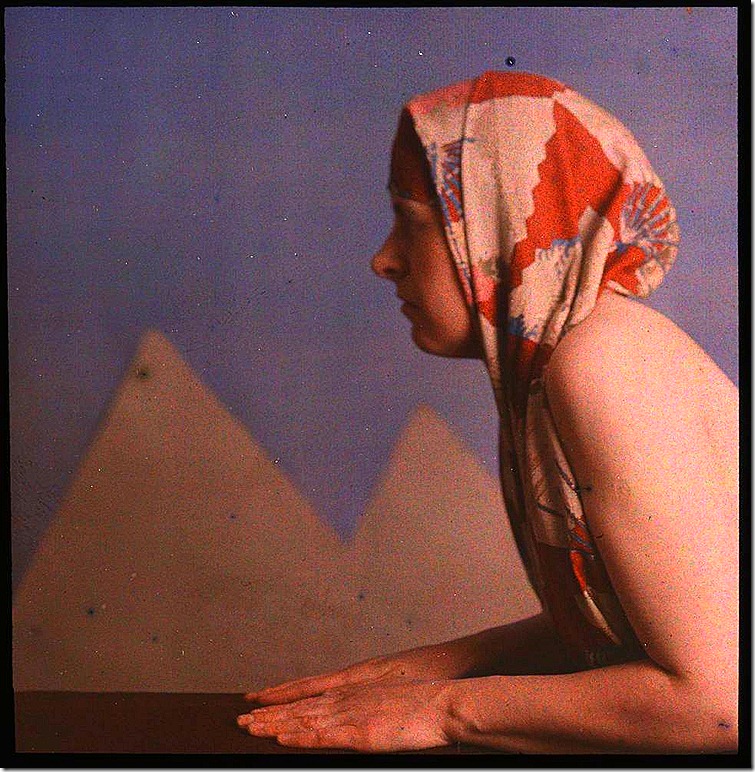 Woman posed as sphinx by W. Simon, 1910