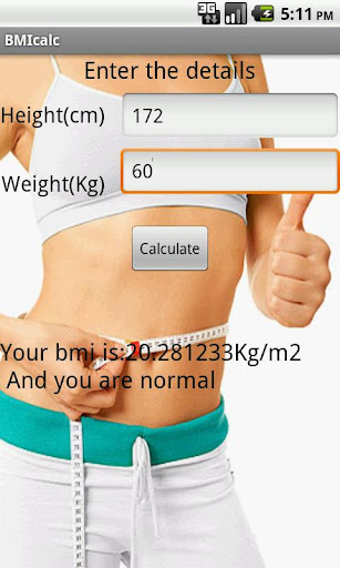 BMI calculator health meter
