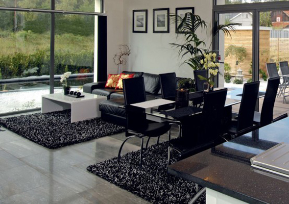 elegant black furniture and interior design