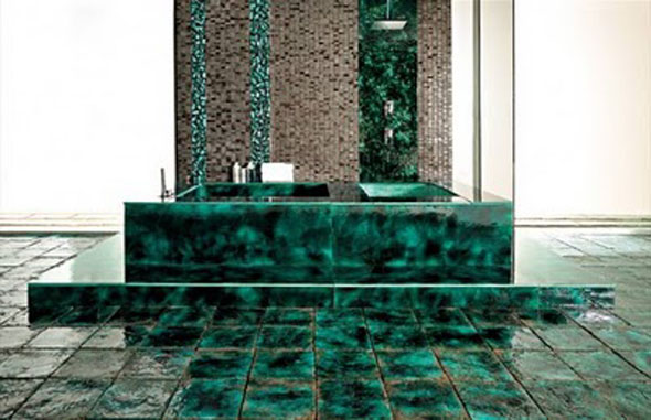 modern green interior bathroom design ideas