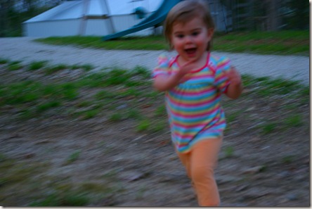 Blurry picture of Reagan running