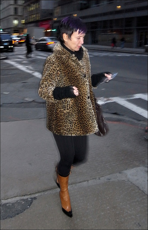 w leopard coat prpl hair 2 tone boots