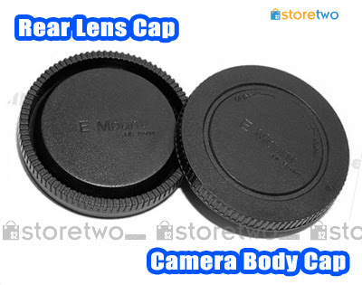 Rear Lens + Camera Body Caps for Sony NEX Camera