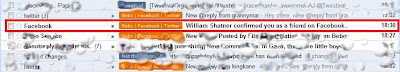 images shows gmail inbox with highlighted email reading William Shatner has confirmed you as a friend on Facebook.
