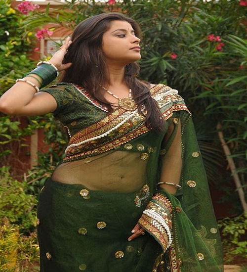 Madhirima wear Beautiful Lowhip Green Saree