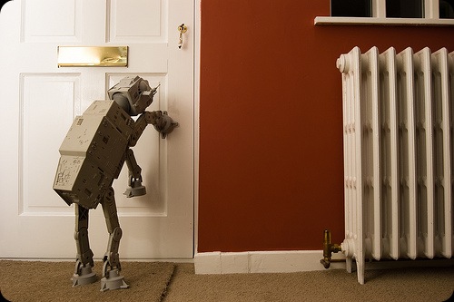 cool star wars photos AT AT trying to get out - like a dog