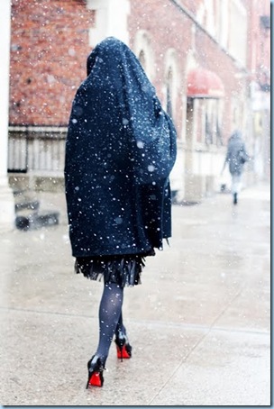 Walking in the snow from The Sartorialist