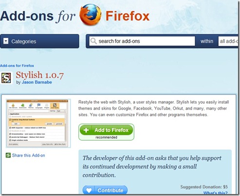 stylish add-ons for firefox