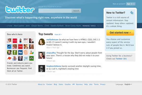 Twitter New Home Page
