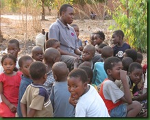 Roland teaching the children