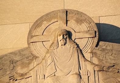 Image of Jesus Christ on Reformation Lutheran church building, Capitol Hill, DC