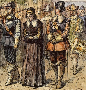 Friends minister Mary Dyer being led to execution in Boston