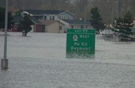 flooded highway in pacific northwest