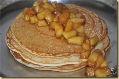 Eggless Pancakes with Cinnamon Apples Topping