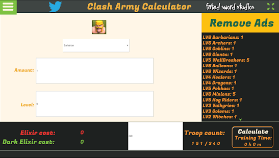 Free Download Clash Army Calculator APK for PC
