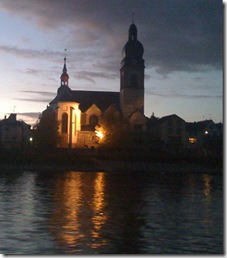 Rhine River Lighted Church