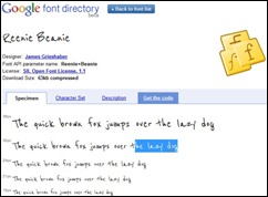 Google Font Directory beta