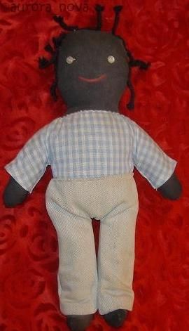 Cloth doll black African-American vintage homemade