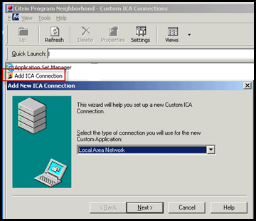 How to create a Custom ICA connection to a XenApp Server Console 0