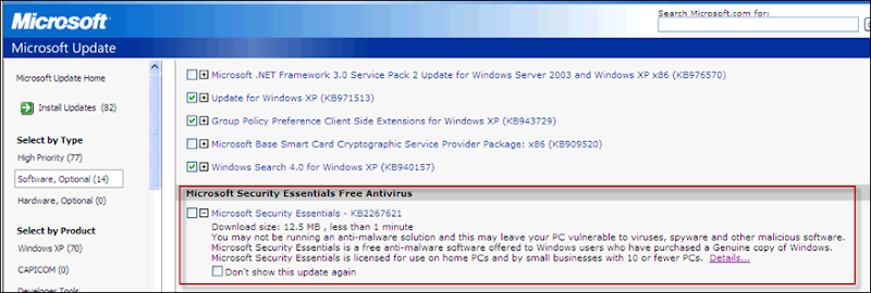 Microsoft Windows Security Essentials – Free AntiVirus