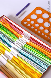 Home-made paper strips for quilling