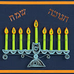 Quilling card with Hanukkah Menorah