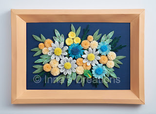 Quilled flowers in a beveled paper frame