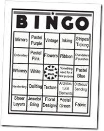 shabby chic bingo card
