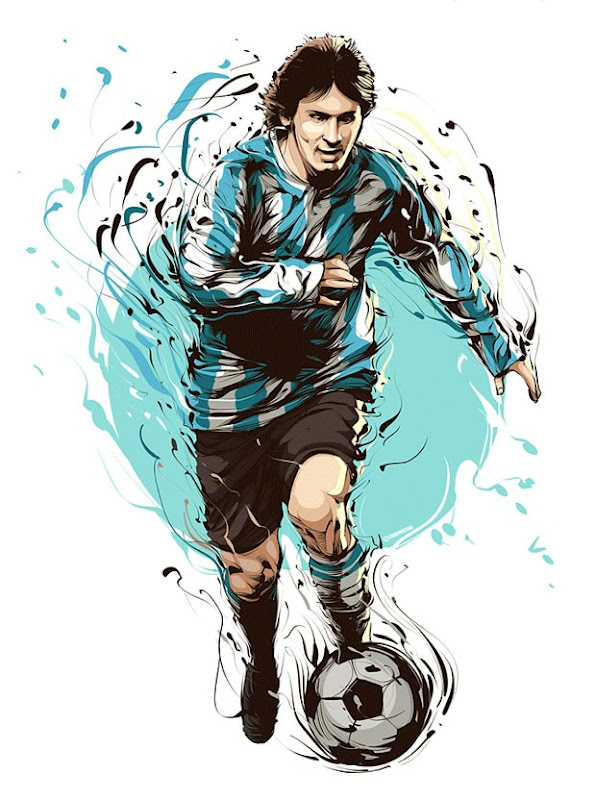 Vector Illustration of Lionel Andrés Messi, Argentine footballer