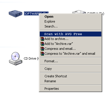 Scan with AVG Free