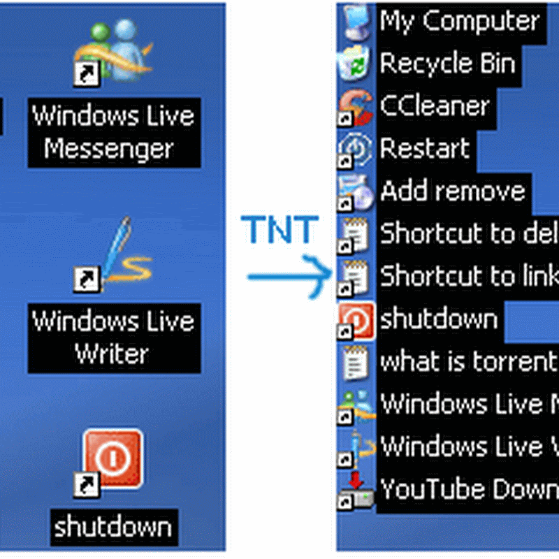 Change XP Desktop Icons Into a tidy Small List View